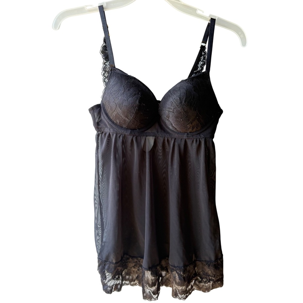 Victoria's Secret Babydoll Lingerie Slip S Whimsigoth Lace Mesh Push Up